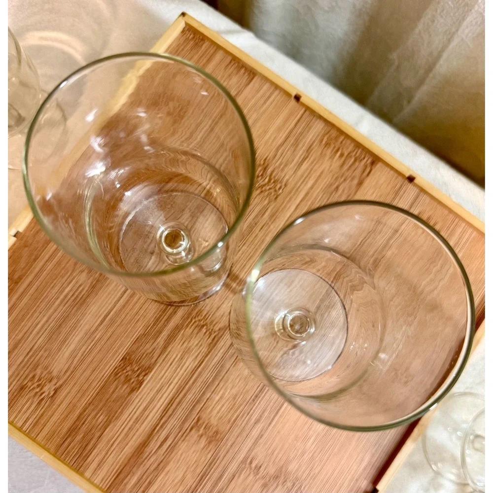 Set of 6 Georg Jensen Etched Partridge in a Pear Tree Stemmed Glasses